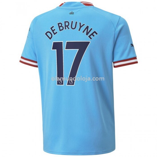 Camisola Manchester City De Bruyne 17 Equipamento Primeiro 2022-2023 Manga Corta